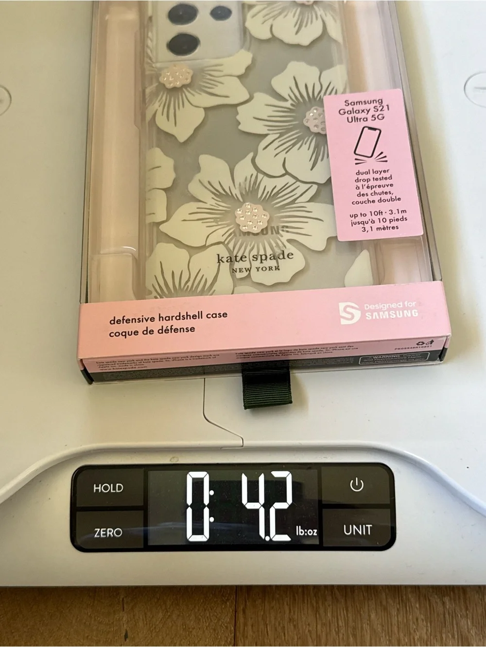 New Kate Spade New York Hardshell Case Samsung Galaxy S21 Ultra White Flower